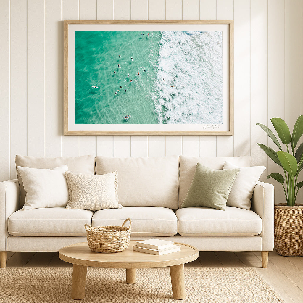 Split - Coastal Print of Snapper Rocks, Coolangatta, QLD