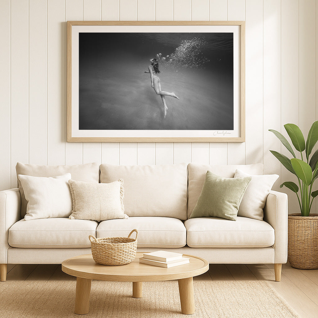 Solitude – Black and White Underwater Fine Art Photography