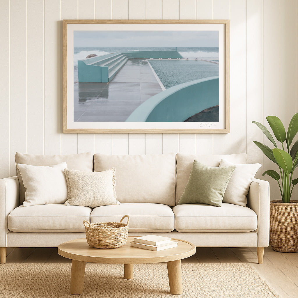 Double Lines – Coastal Print of Newcastle Ocean Bath