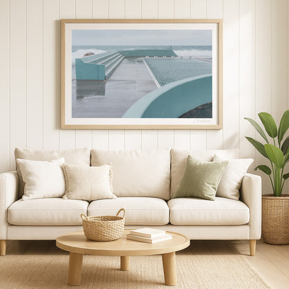 Double Lines – Coastal Print of Newcastle Ocean Bath