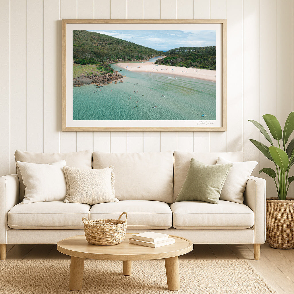 Passing Time - Aerial Coastal Print of Hat Head, NSW