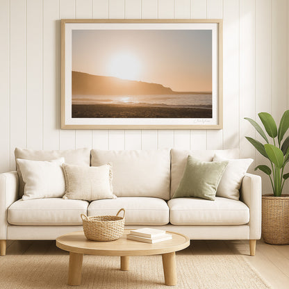 Putty Glow – Aerial Coastal Print of Putty Beach, Central Coast