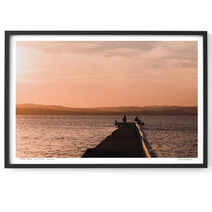 Fishing at Sunset – Coastal Print of Long Jetty, NSW
