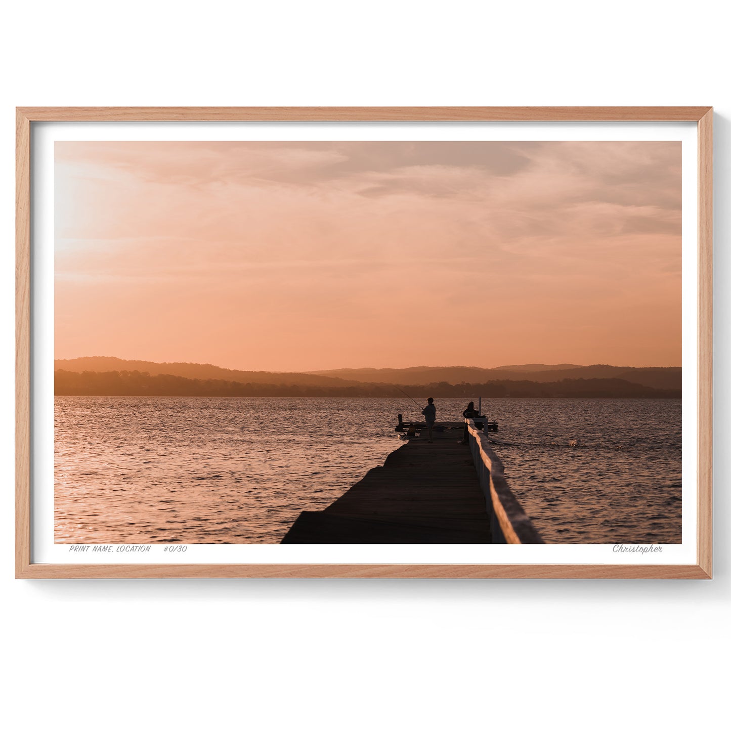 Fishing at Sunset – Coastal Print of Long Jetty, NSW