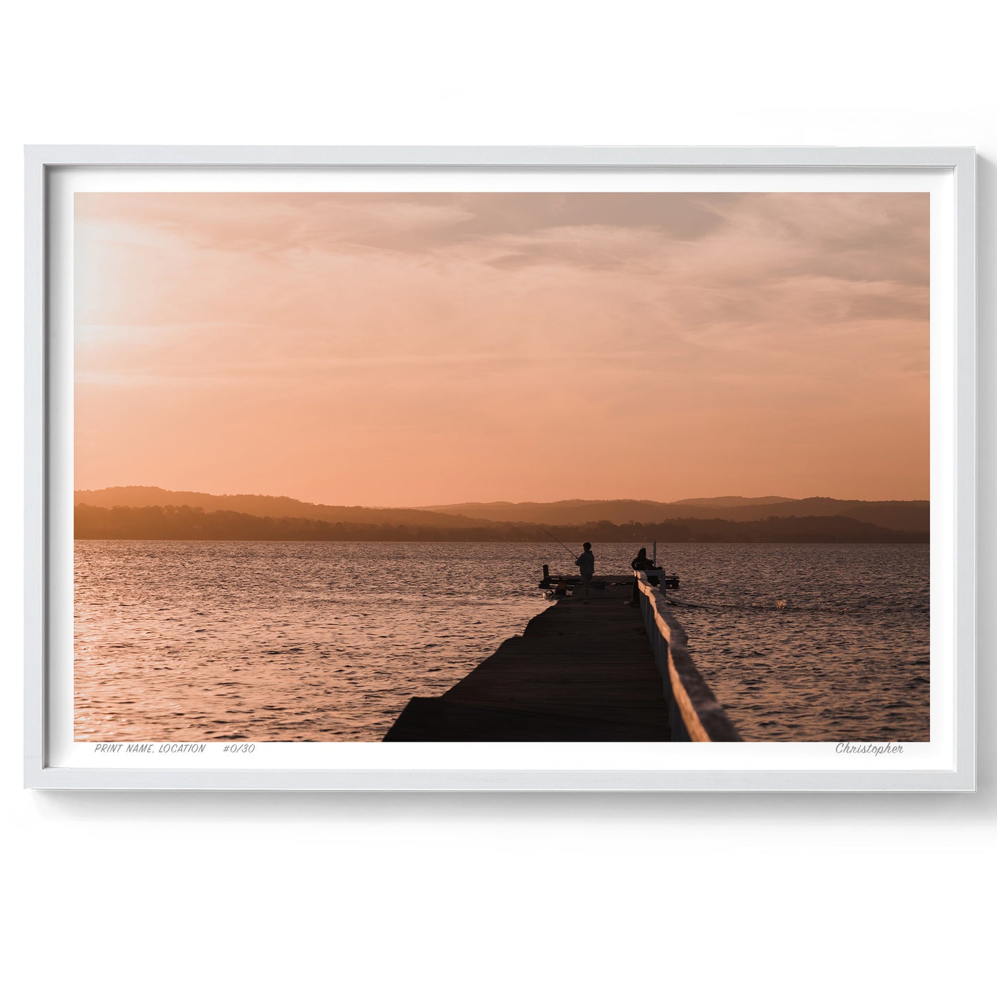 Fishing at Sunset – Coastal Print of Long Jetty, NSW