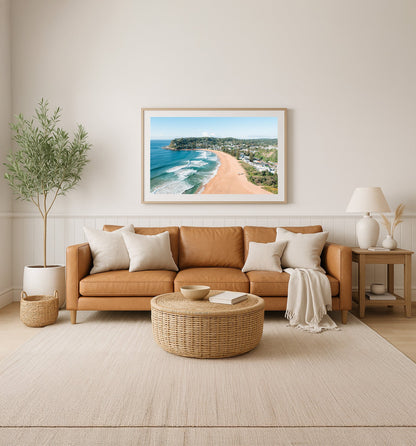 New Day - Coastal Print of Avoca Beach, NSW Print - From Above Images