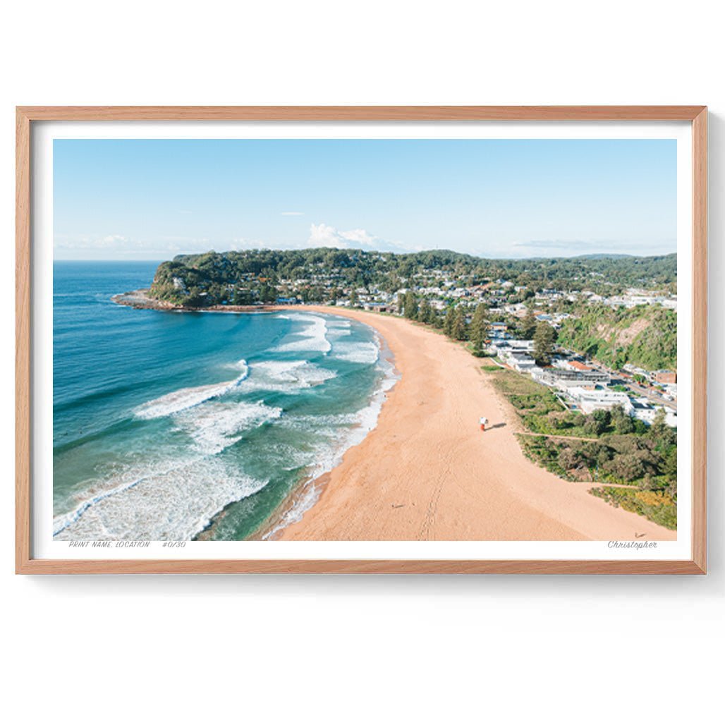 New Day - Coastal Print of Avoca Beach, NSW Print - From Above Images