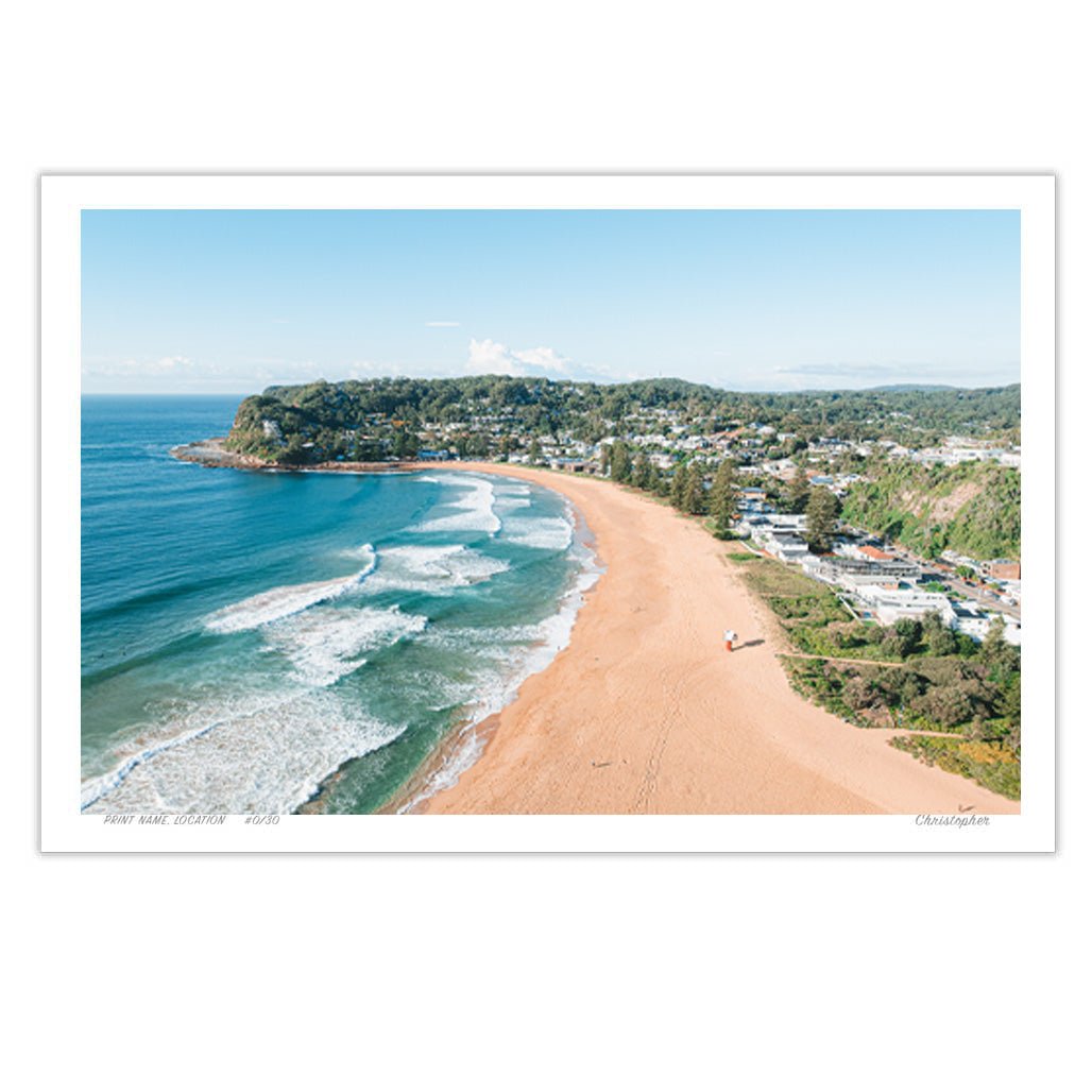 New Day - Coastal Print of Avoca Beach, NSW Print - From Above Images