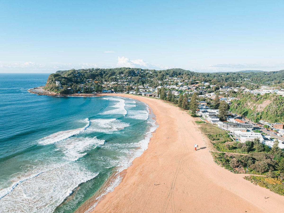 New Day - Coastal Print of Avoca Beach, NSW Print - From Above Images