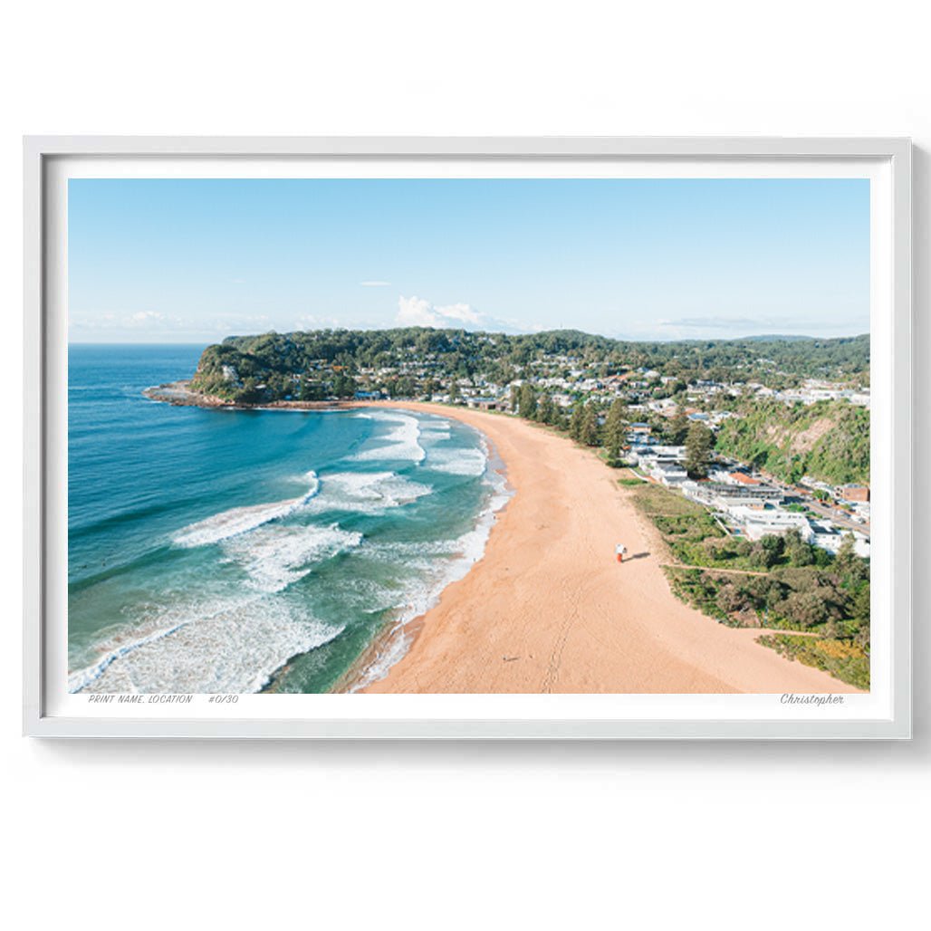 New Day - Coastal Print of Avoca Beach, NSW Print - From Above Images