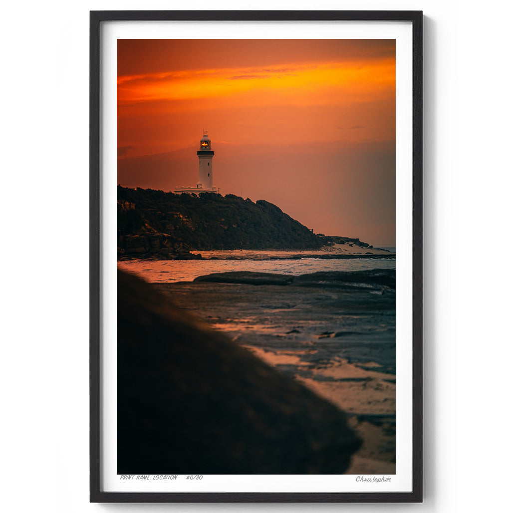 Magenta – Lighthouse Sunset Print of Norah Head, NSW