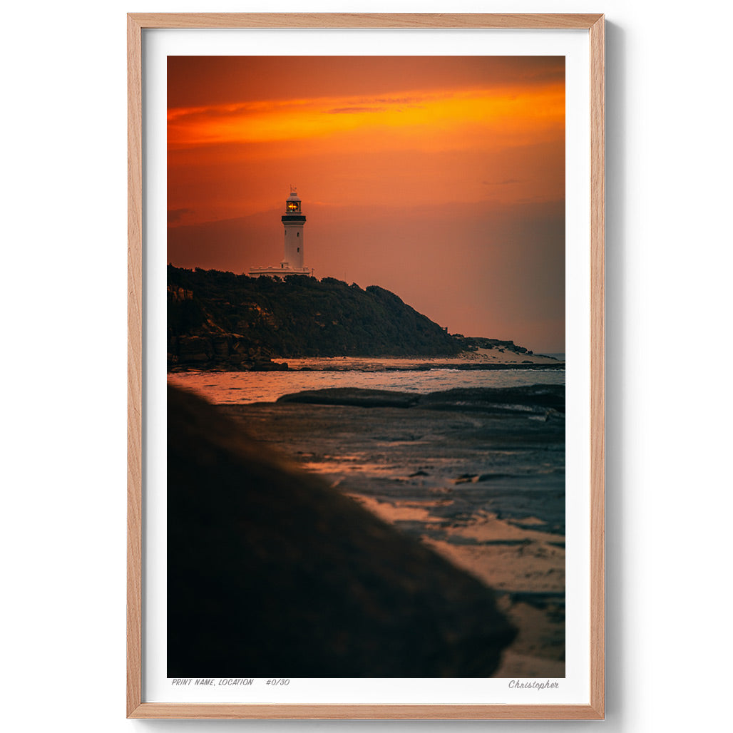 Magenta – Lighthouse Sunset Print of Norah Head, NSW