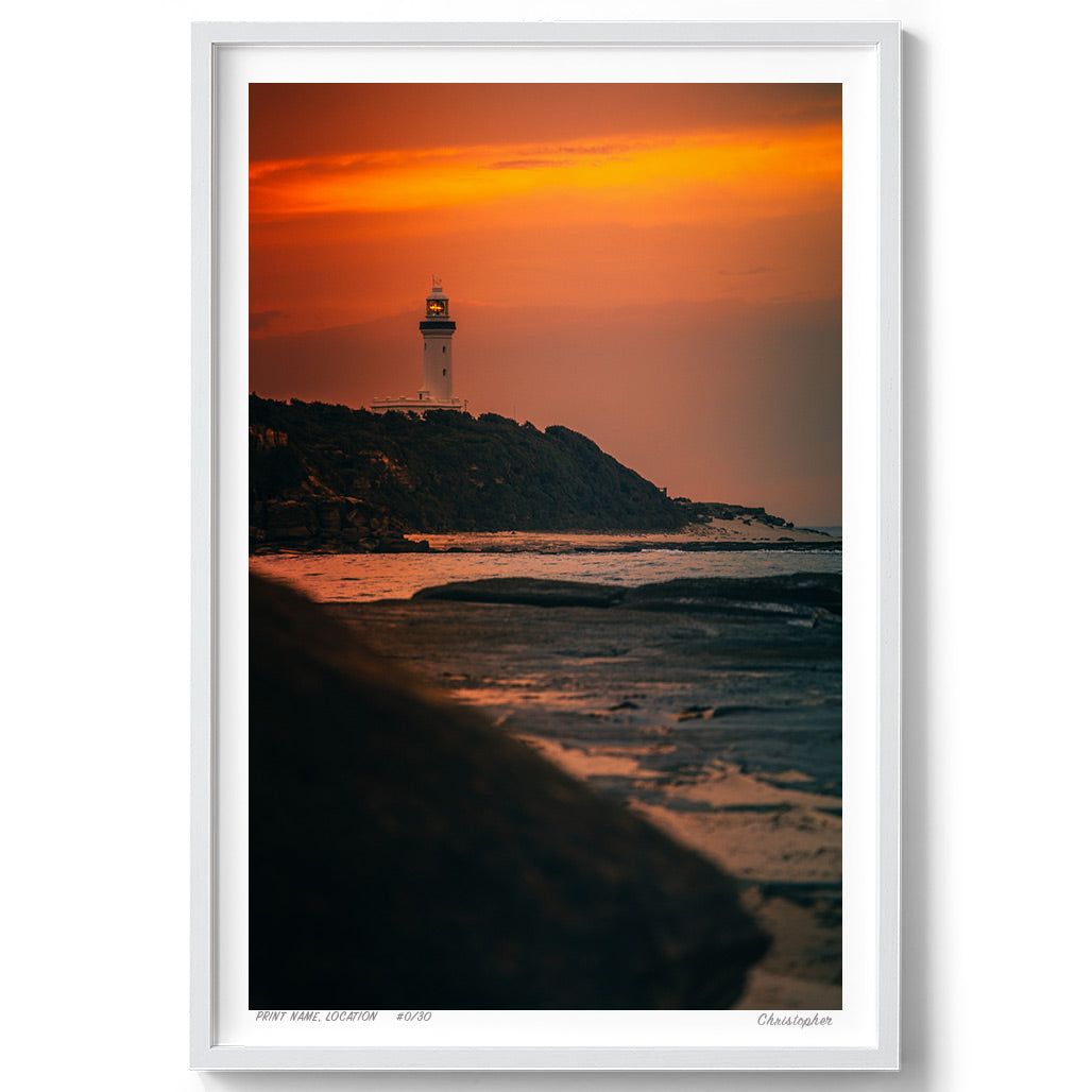 Magenta – Lighthouse Sunset Print of Norah Head, NSW