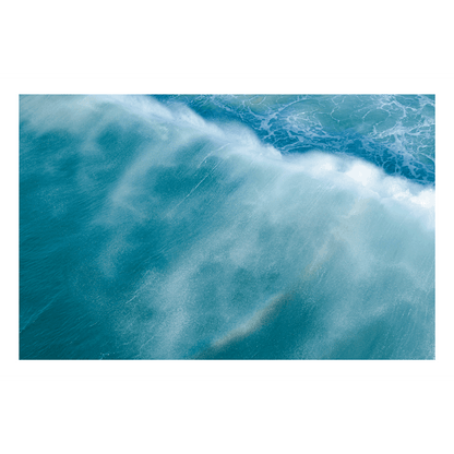 A stunning aerial ocean print of South West Rocks, NSW, showcasing rolling waves, misty sea spray, and the raw power of the ocean.